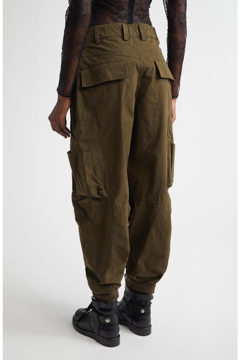 Waxed Faille Barrel Leg Cargo Pants, Alternate, color, MARRONE SCURO