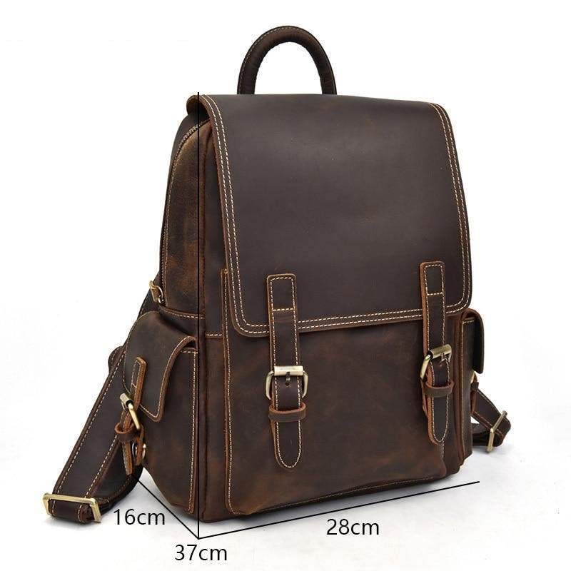 STEEL HORSE LEATHER The Freja Backpack | Handcrafted Leather Backpack, Alternate, color, Dark Brown