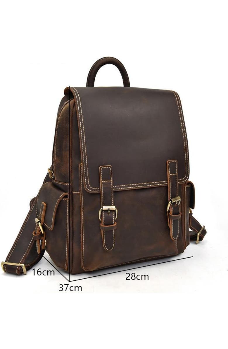 STEEL HORSE LEATHER The Freja Backpack | Handcrafted Leather Backpack, Alternate, color, Dark Brown
