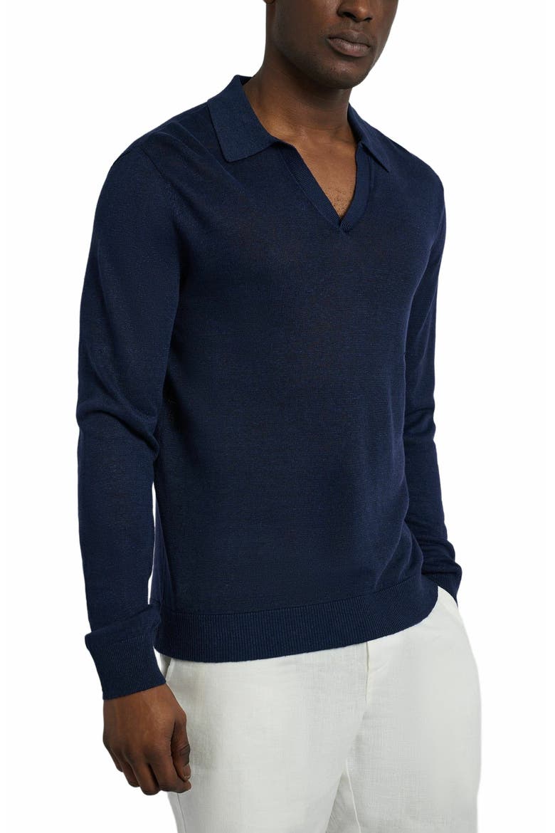 Linen Sweater Long Sleeve Johnny Polo, Alternate, color, DEEP NAVY