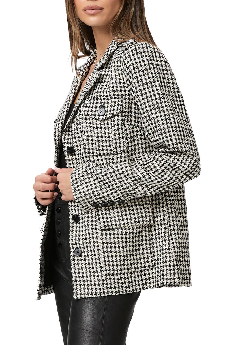 PAIGE Skyler Houndstooth Jacket, Alternate, color, Black/ Ecru