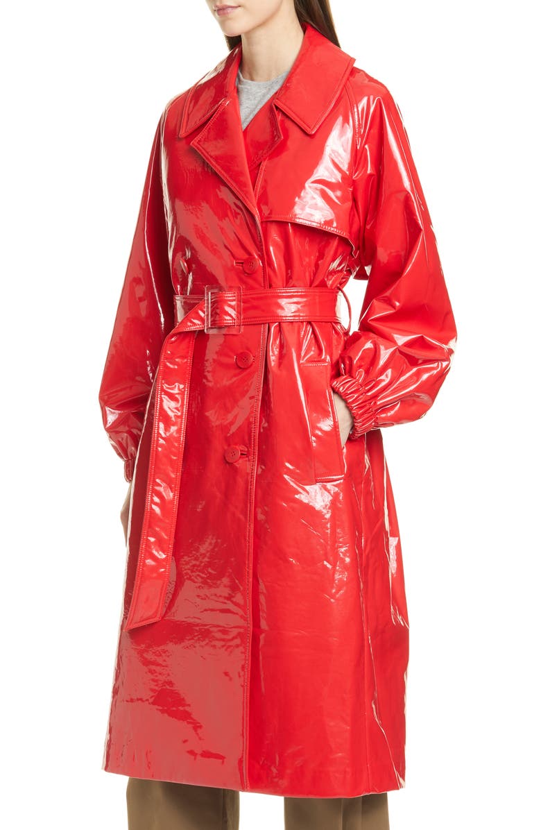 Tibi Shiny Trench Coat, Alternate, color, 