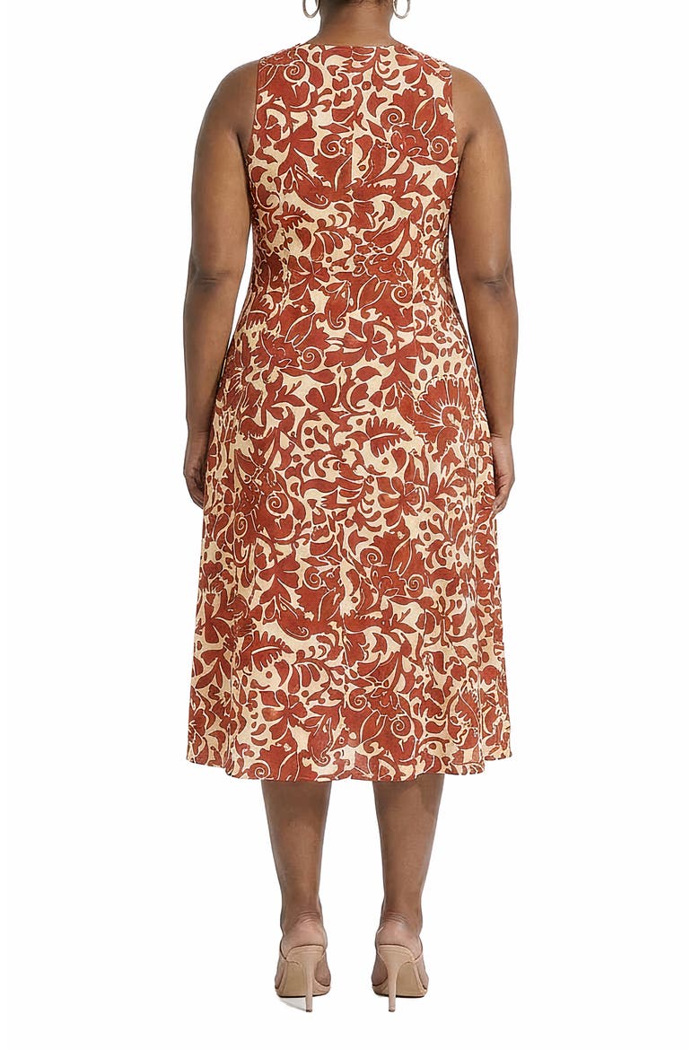 Sleeveless Godet A-Line Dress, Alternate, color, CREAM/ PICANTE