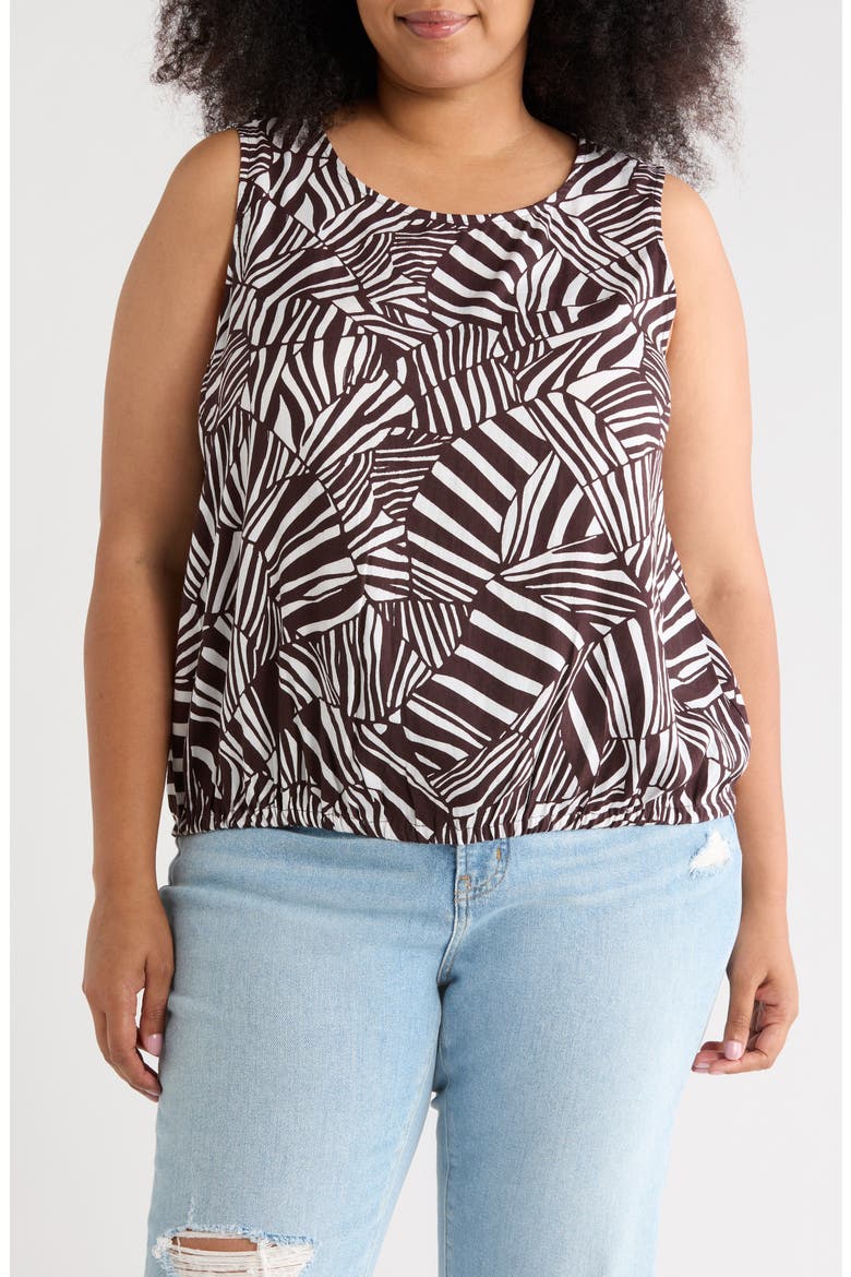 Printed Shell, Main, color, CHOCOLATE PATCHWORK STRIPE
