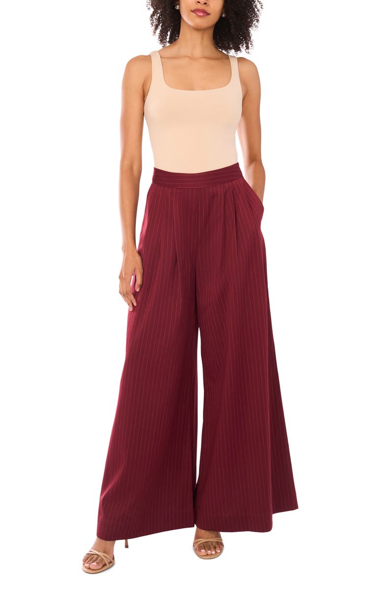 Parker Pinstripe Wide Leg Pants, Alternate, color, Zinfandel