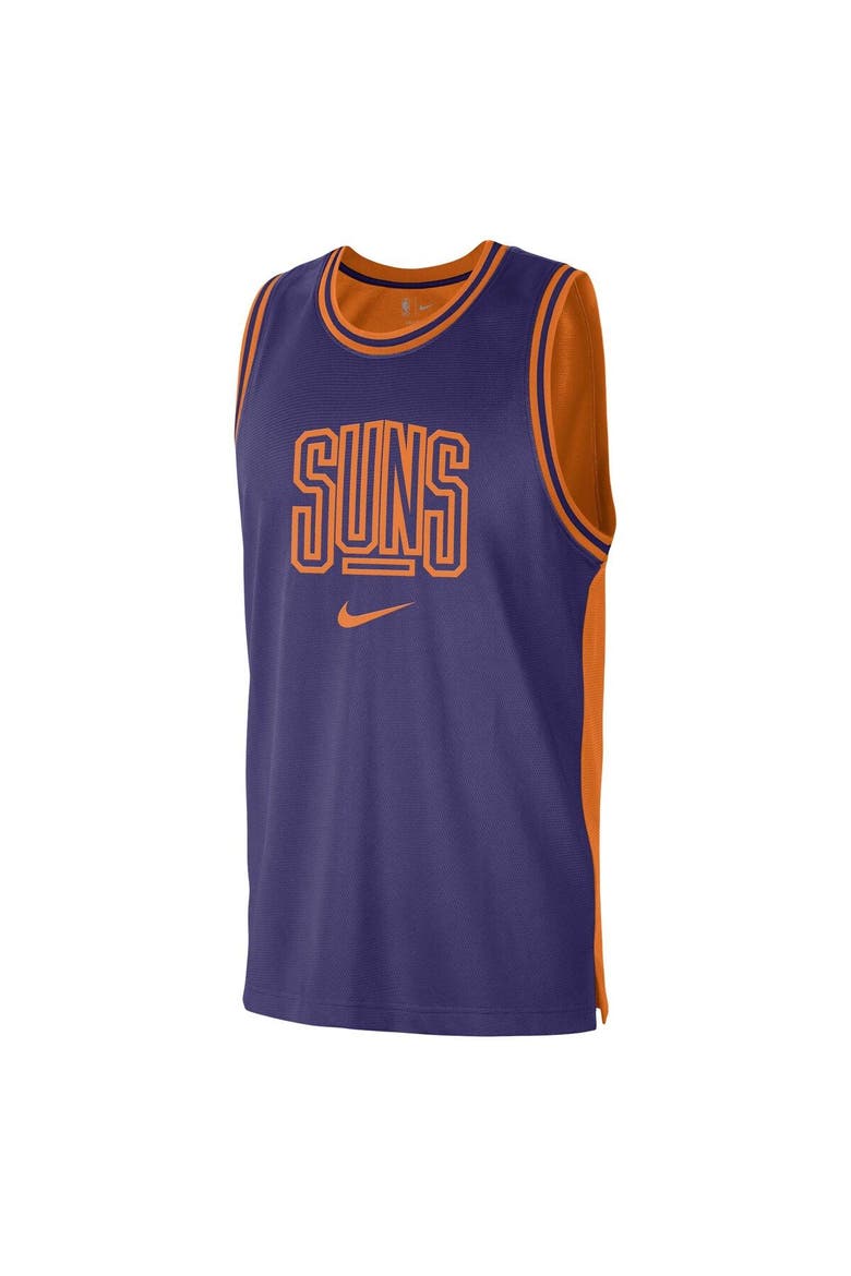 Men's Nike Purple/Orange Phoenix Suns Courtside Versus Force Split DNA Performance Mesh Tank Top, Alternate, color, Purple