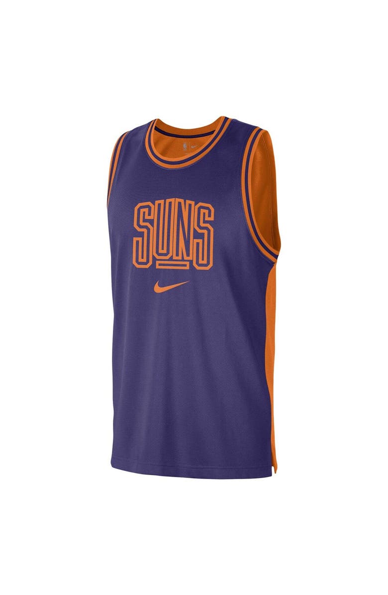 Nike Men's Nike Purple/Orange Phoenix Suns Courtside Versus Force Split DNA Performance Mesh Tank Top, Alternate, color, Purple