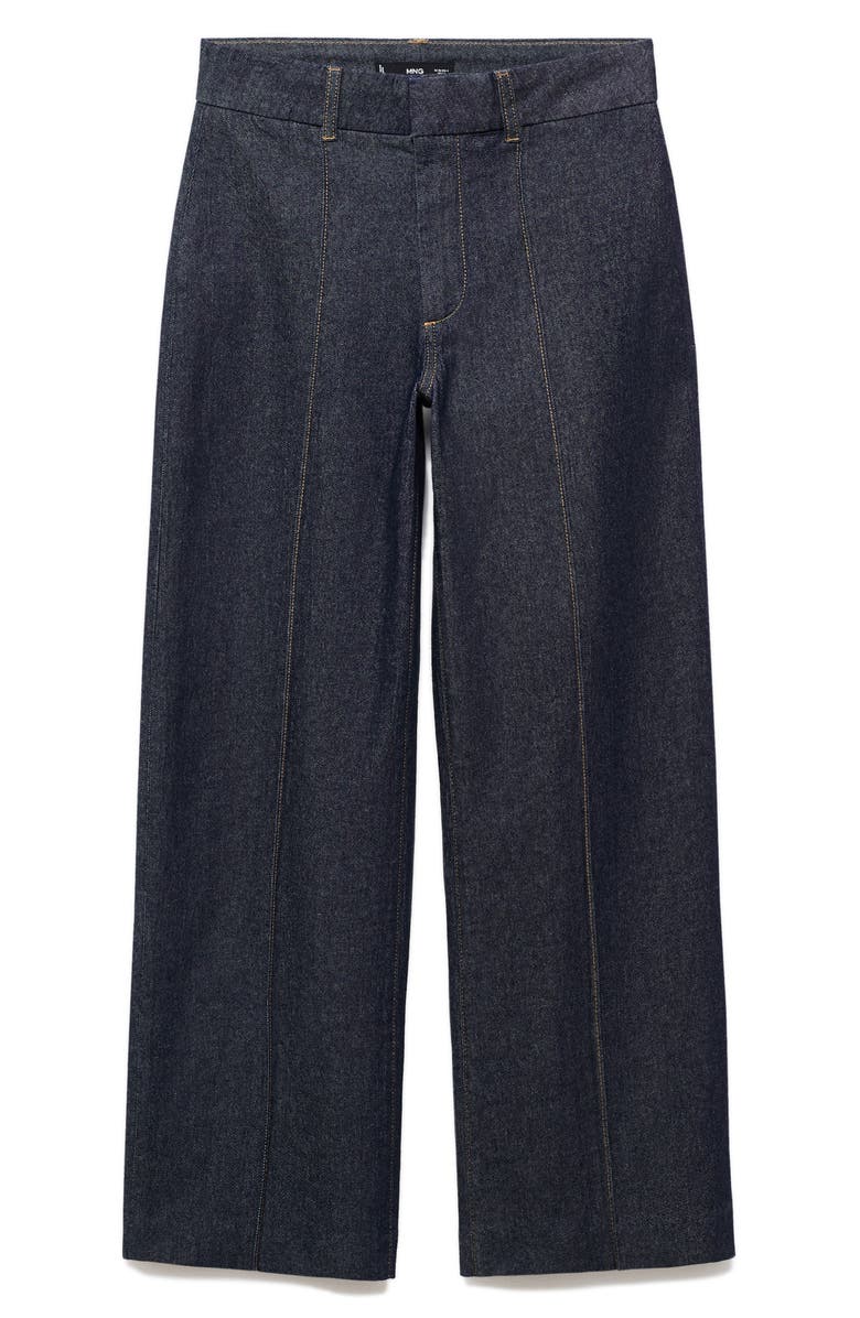 MANGO High Waist Culotte Trouser Jeans, Alternate, color, Open Blue