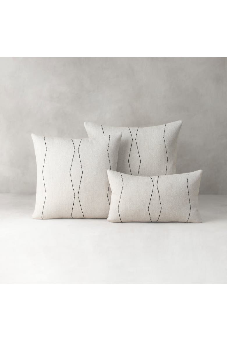 Oblique Ebony Textured Indoor & Outdoor Woven Accent Pillow, Alternate, color, Ebony