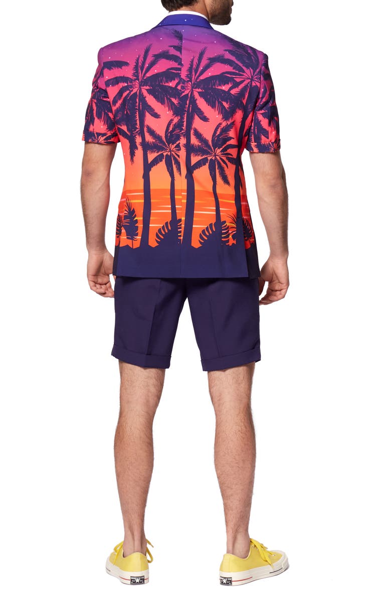 OppoSuits Suave Sunset Short Sleeve Sport Coat, Tie & Flat Front Shorts Set, Alternate, color, Miscellaneous