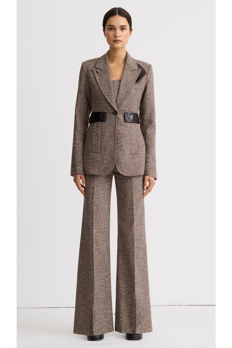 Tweed Tailored Boyfriend Blazer, Alternate, color, Biscotti Tweed
