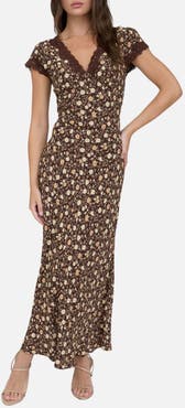 Blu Pepper Floral Cap Sleeve Maxi Dress
