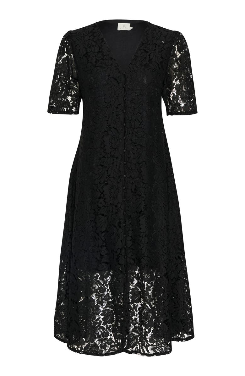 Kaffe Kanomi Lace V-Neck Midi Dress, Alternate, color, 