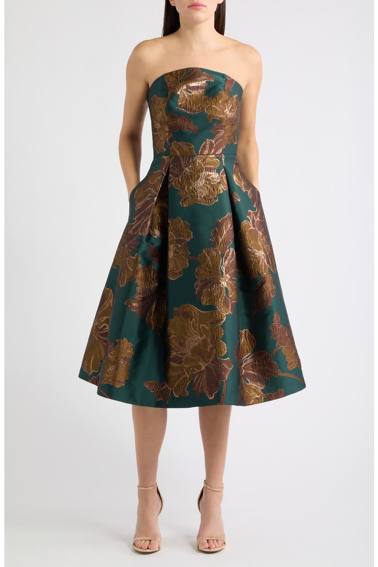 Strapless Midi Dress, Main, color, HUN