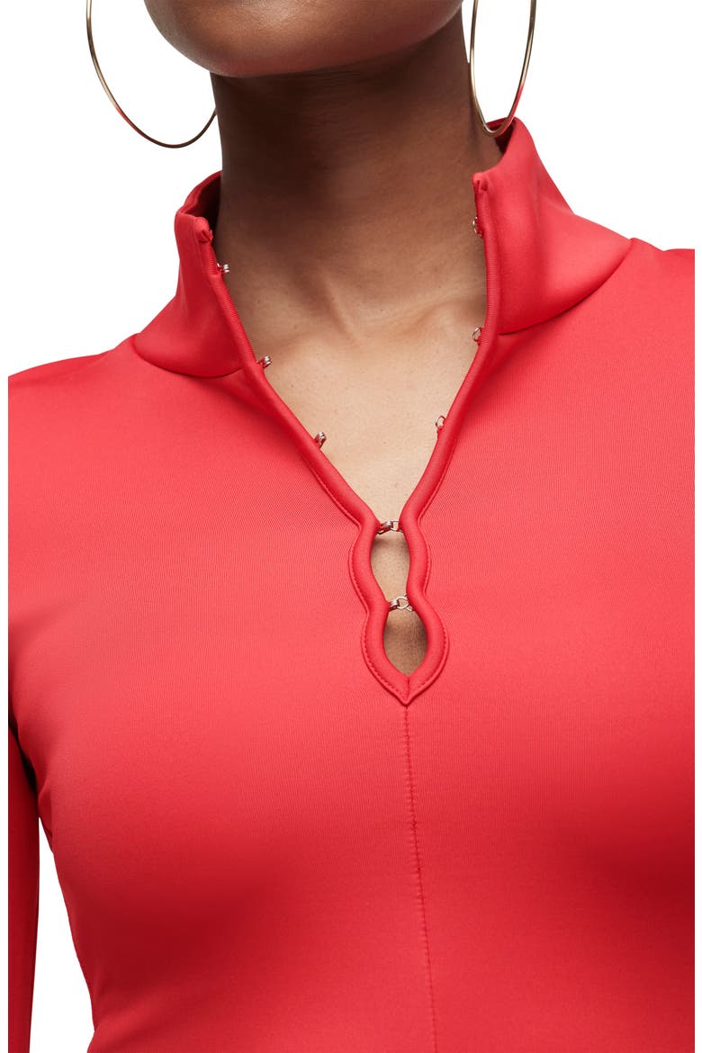 Long Sleeve Bodysuit, Alternate, color, POINSETTIA