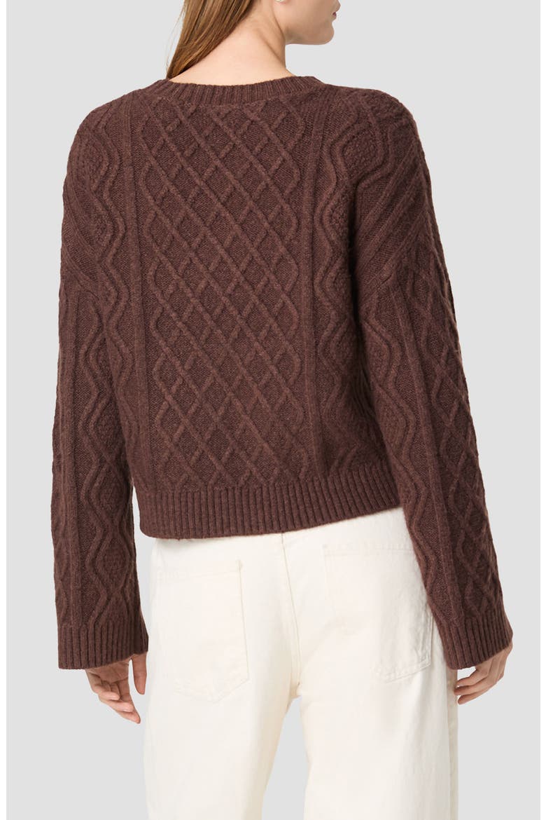 Wesley Cable Stitch Sweater, Alternate, color, COCOA BROWN