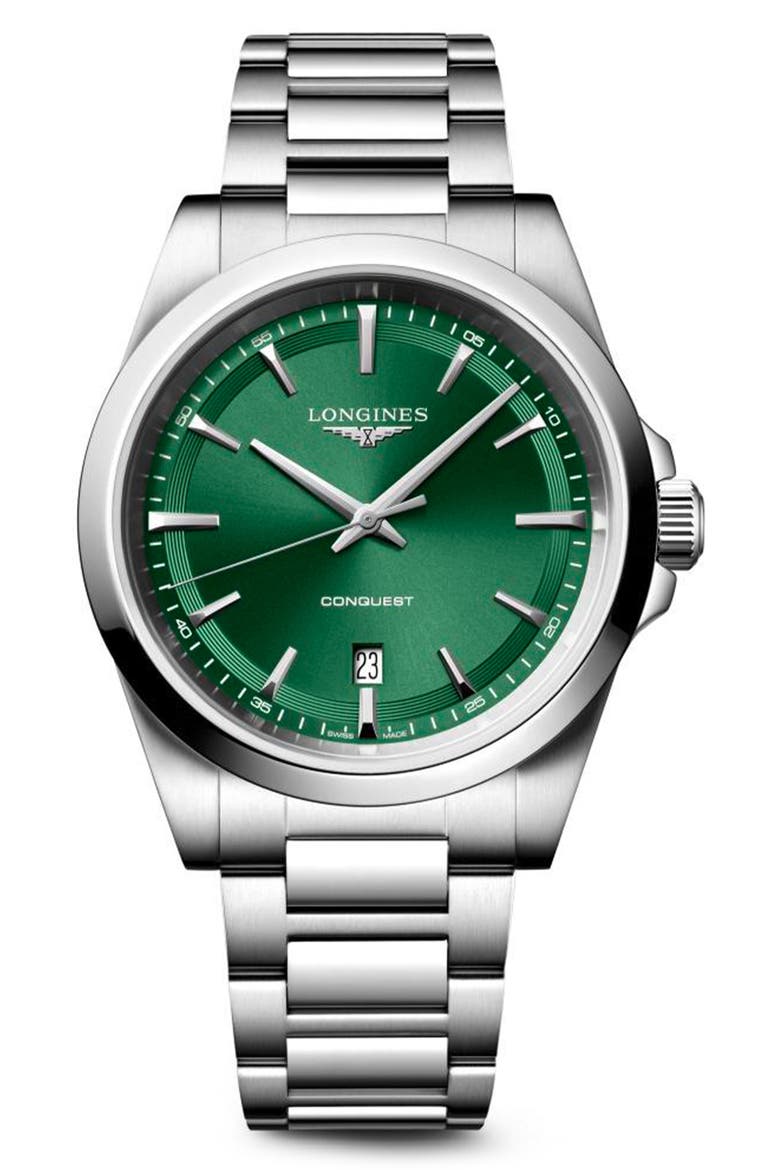 Conquest Bracelet Watch, 41mm, Main, color, GREEN
