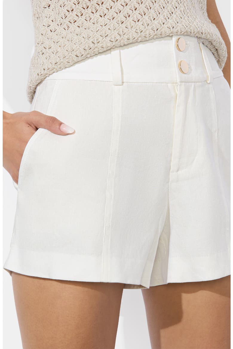 Mame High Waist Shorts, Alternate, color, OFF WHITE