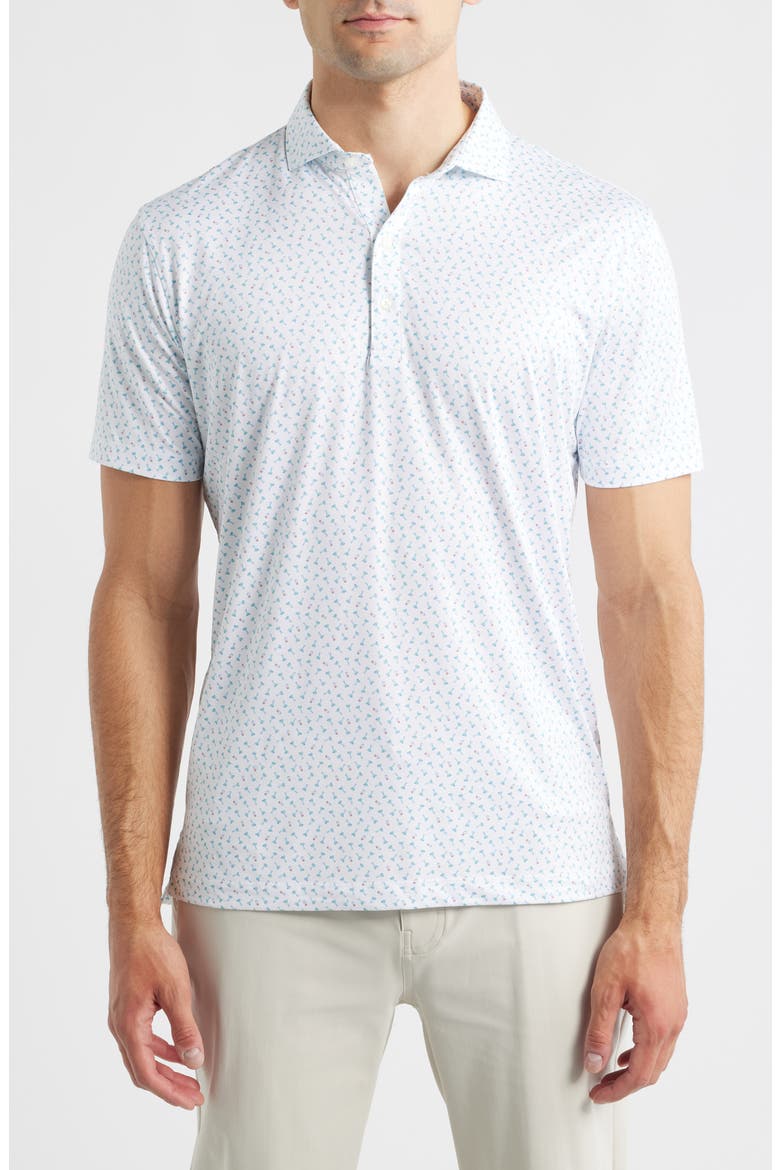 Tini Dancer Martini Print Featherweight Performance Polo, Main, color, WHITE