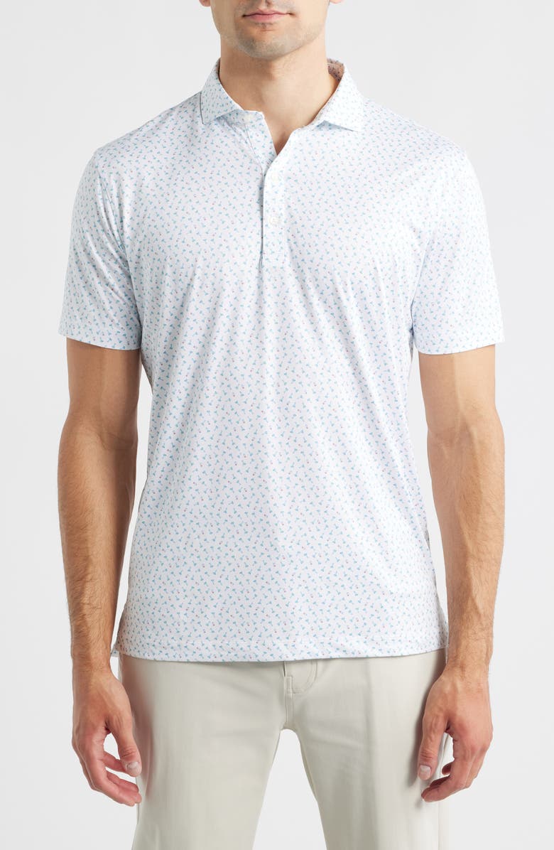 johnnie-O Tini Dancer Martini Print Featherweight Performance Polo, Main, color,