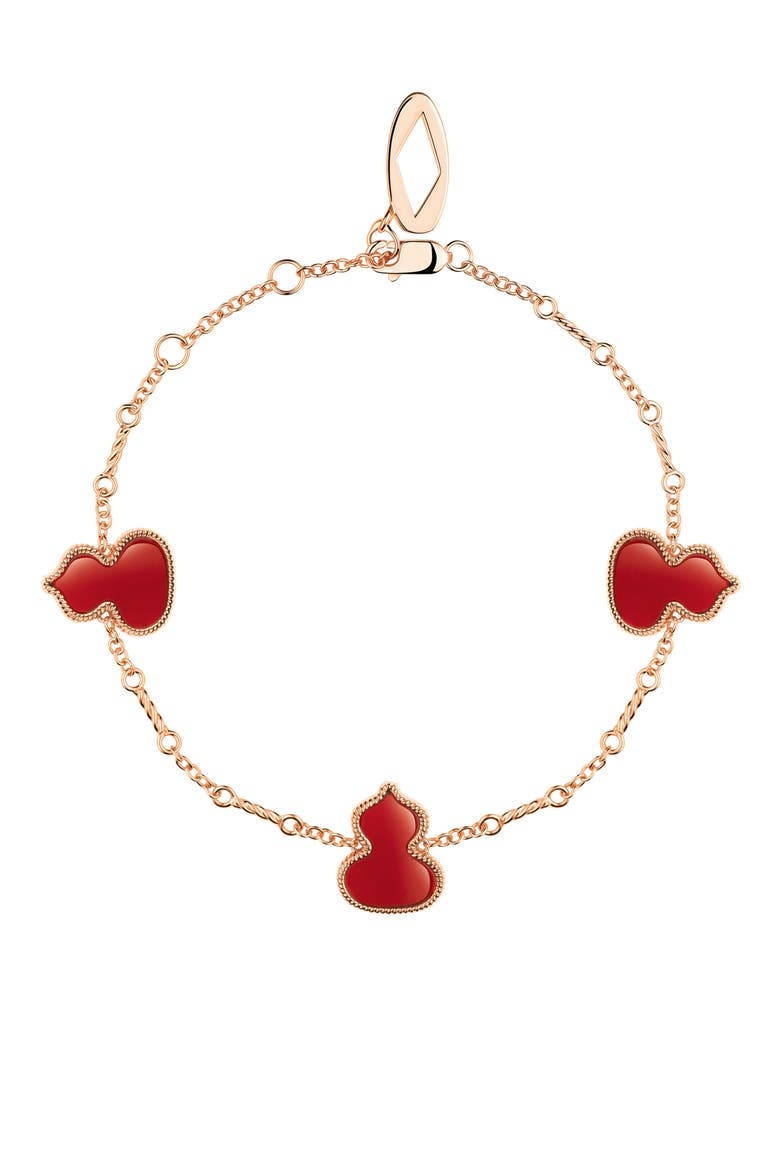 Wulu Agate Station Chain Bracelet, Main, color, ROSE GOLD