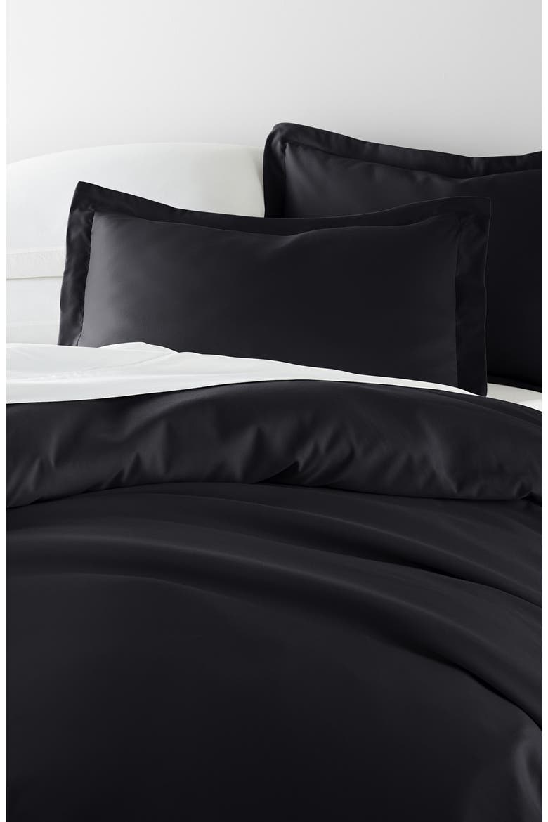 Solid Duvet Cover & Sham Set, Alternate, color, BLACK