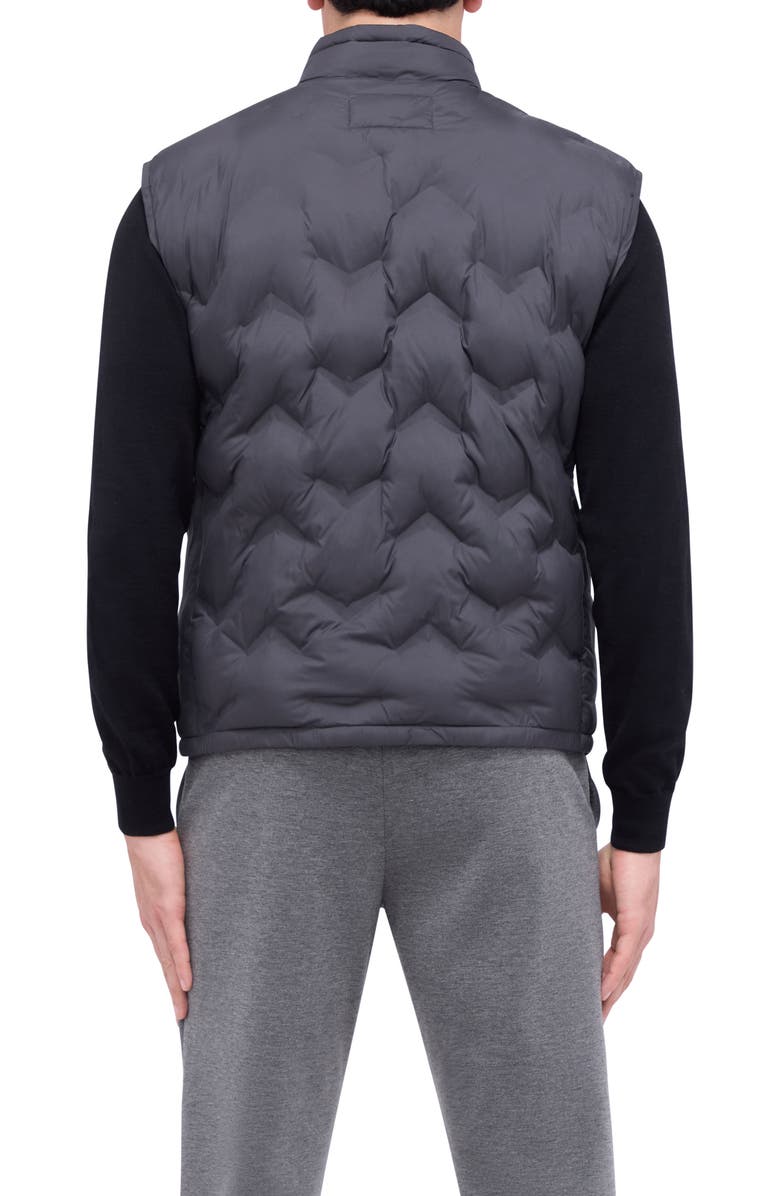 Bugatchi Water Repellent Chevron Quilted Puffer Vest, Alternate, color, 