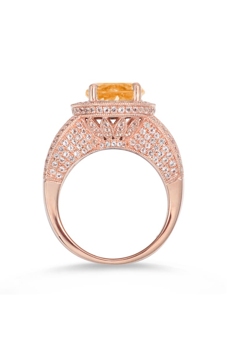 SUZY LEVIAN Halo Citrine Ring, Alternate, color, Orange