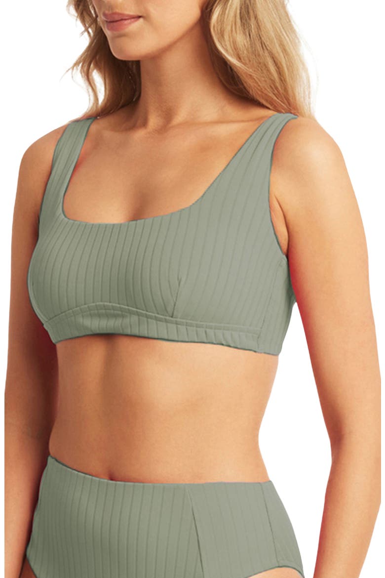 Vesper Multifit Bralette Bikini Top, Alternate, color, SAGE