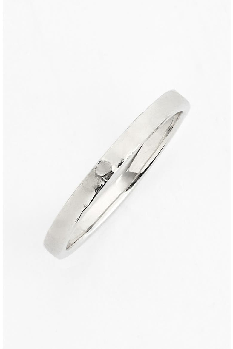 Hammered 14k Gold Midi Ring   (Nordstrom Exclusive), Main, color, WHITE GOLD