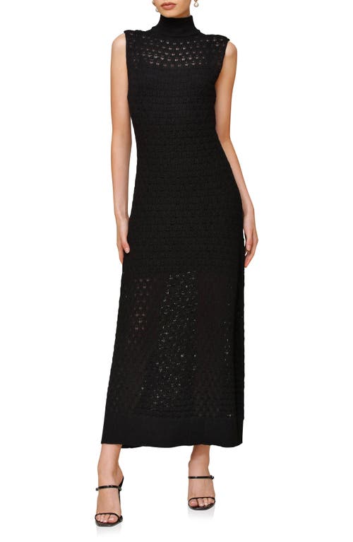 Shop Avec Les Filles Open Stitch Maxi Sweater Dress In Black