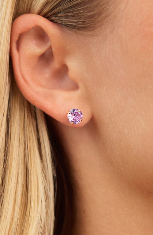 Sterling Forever Rainbow Cz Stud Earrings In Gold