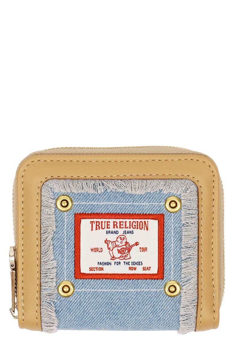 Small Frayed Edge Wallet, Main, color, DENIM