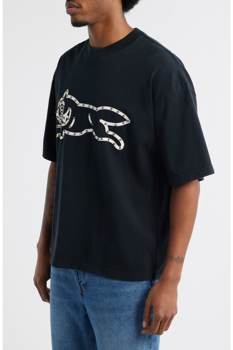 Frank Stud Logo Cotton T-Shirt, Alternate, color, CHARCOAL ART