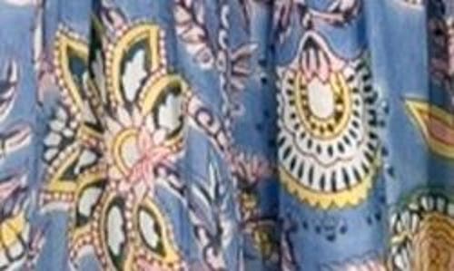 Alicia Bell Rainey Ruffle Cotton & Silk Cover-up Minidress In Blue Yellow Print