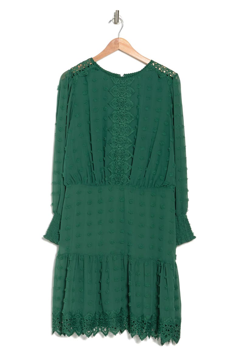 Rina Lace Long Sleeve Dress, Alternate, color, EMERALD