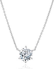 Crislu Cubic Zirconia Solitaire Pendant Necklace