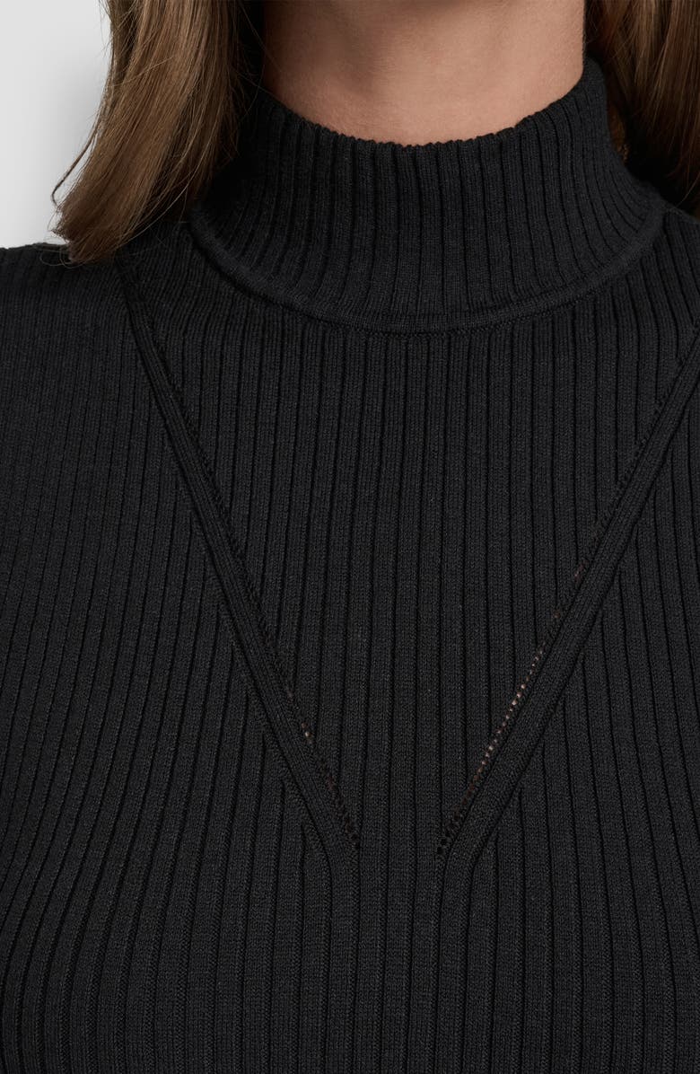 DKNY Sleeveless Mock Neck Sweater, Alternate, color, Black