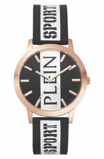 PLEIN SPORT Three-Hand Quartz Silicone Strap Watch, 41mm