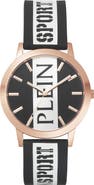 PLEIN SPORT Three-Hand Quartz Silicone Strap Watch, 41mm