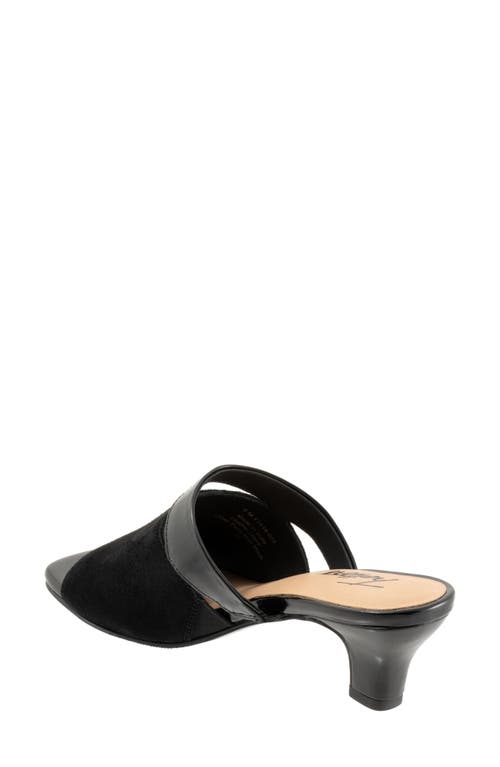 Trotters Ninette Kitten Heel Slide Sandal In Black Suede
