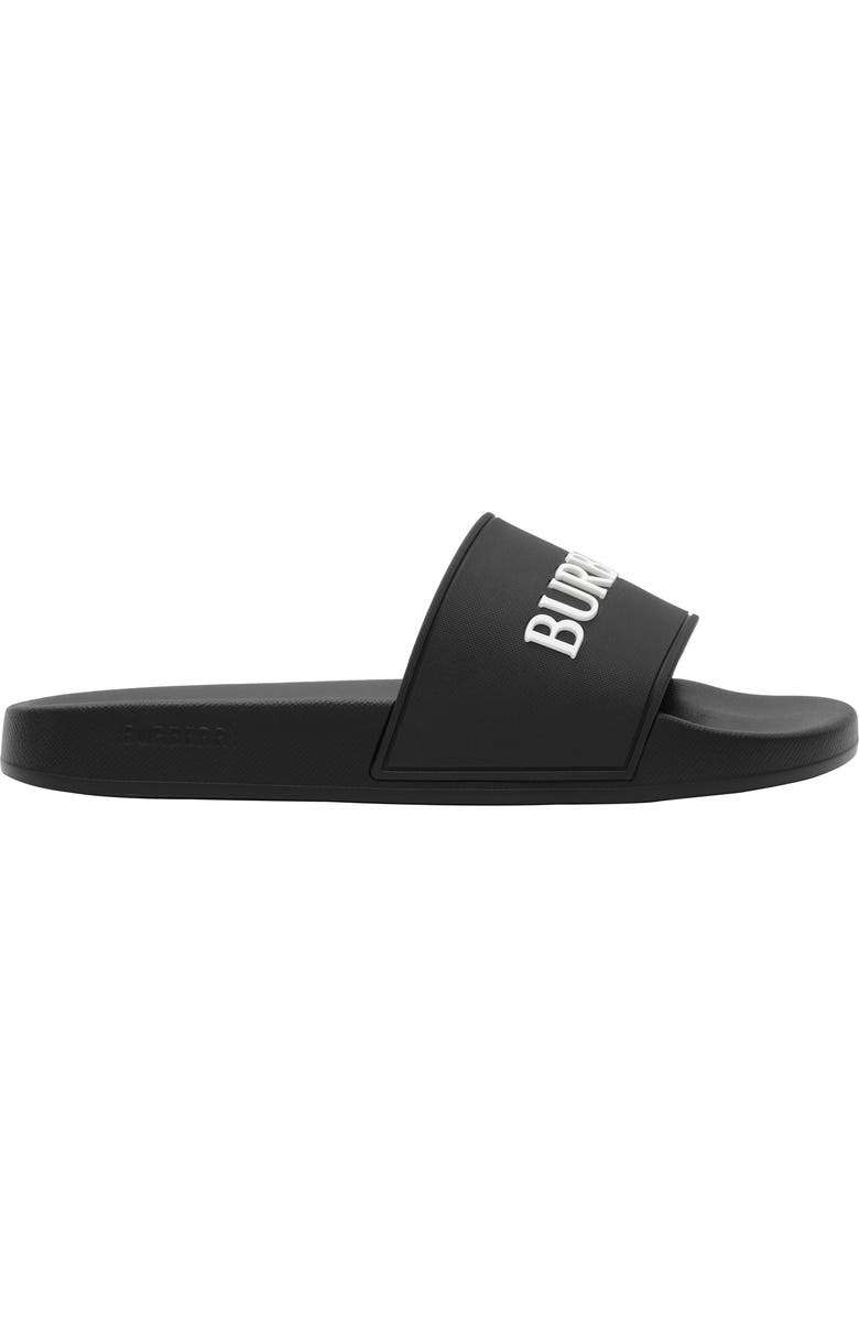 Burberry Furley Slide Sandal, Main, color, Black/ White