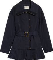 Ulla Johnson Lison Belted Jacket with Pleated Hem