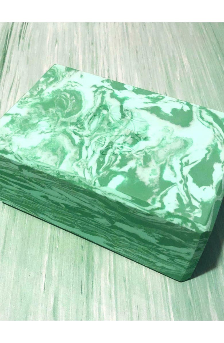 Hugger Mugger 4 in. Marbled Foam Yoga Block, Alternate, color, Sea Green