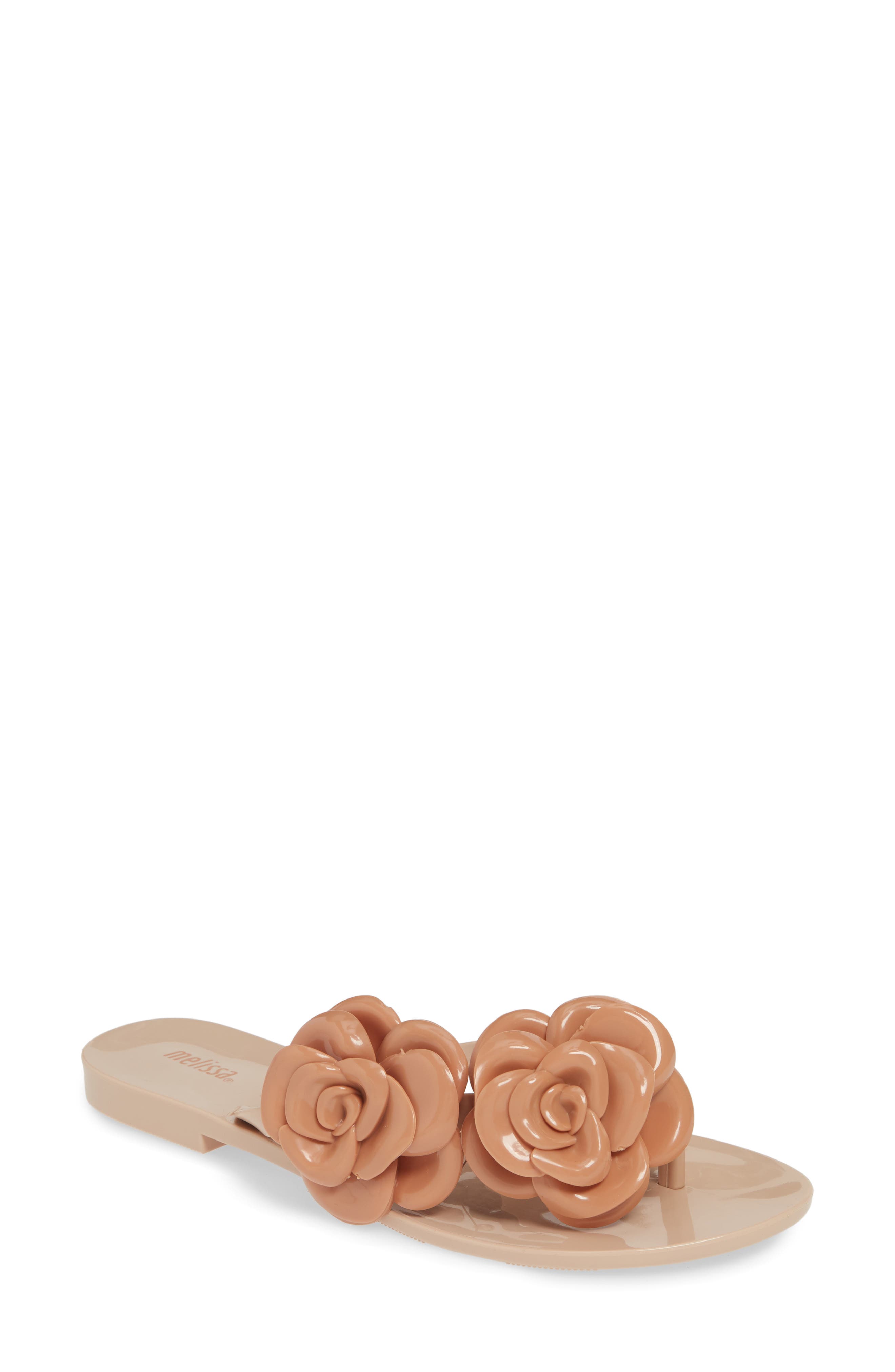Harmonic Flower Flip Flop, Main, color, NUDE BROWN RUBBER