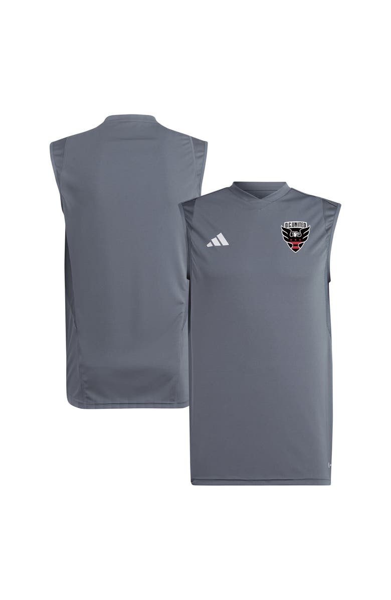 adidas Men's adidas Gray D.C. United 2024 Sleeveless Training Jersey, Main, color, 