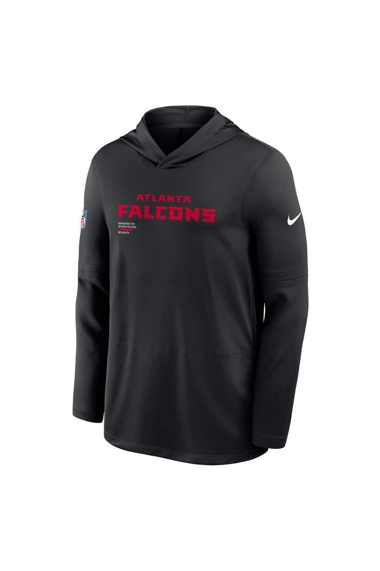 Men's Nike Black Atlanta Falcons Sideline Pure Fury Performance Long Sleeve Hoodie T-Shirt, Alternate, color, Black
