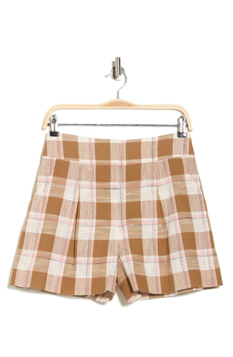 Veronica Beard Haina High Waist Shorts, Alternate, color, Ochre Multi