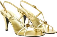Versace Laminated Strappy Sandal