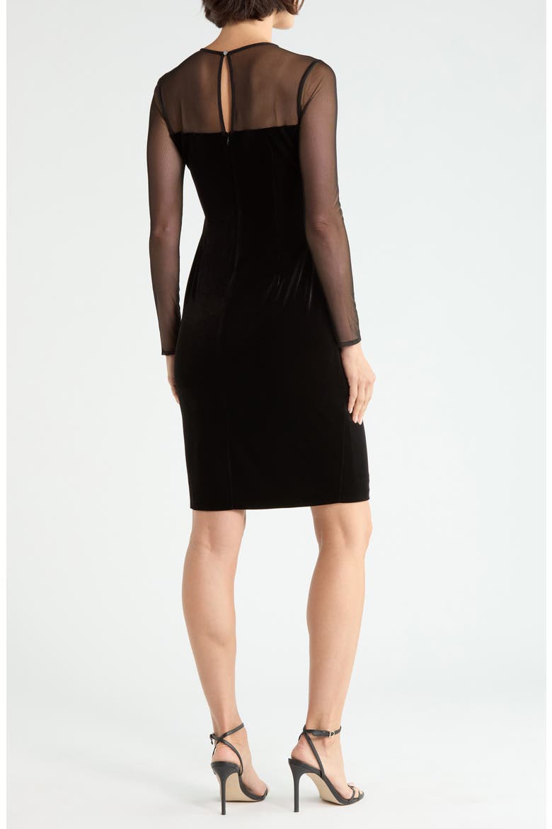 Velvet Long Sleeve Body-Con Dress, Alternate, color, BLACK